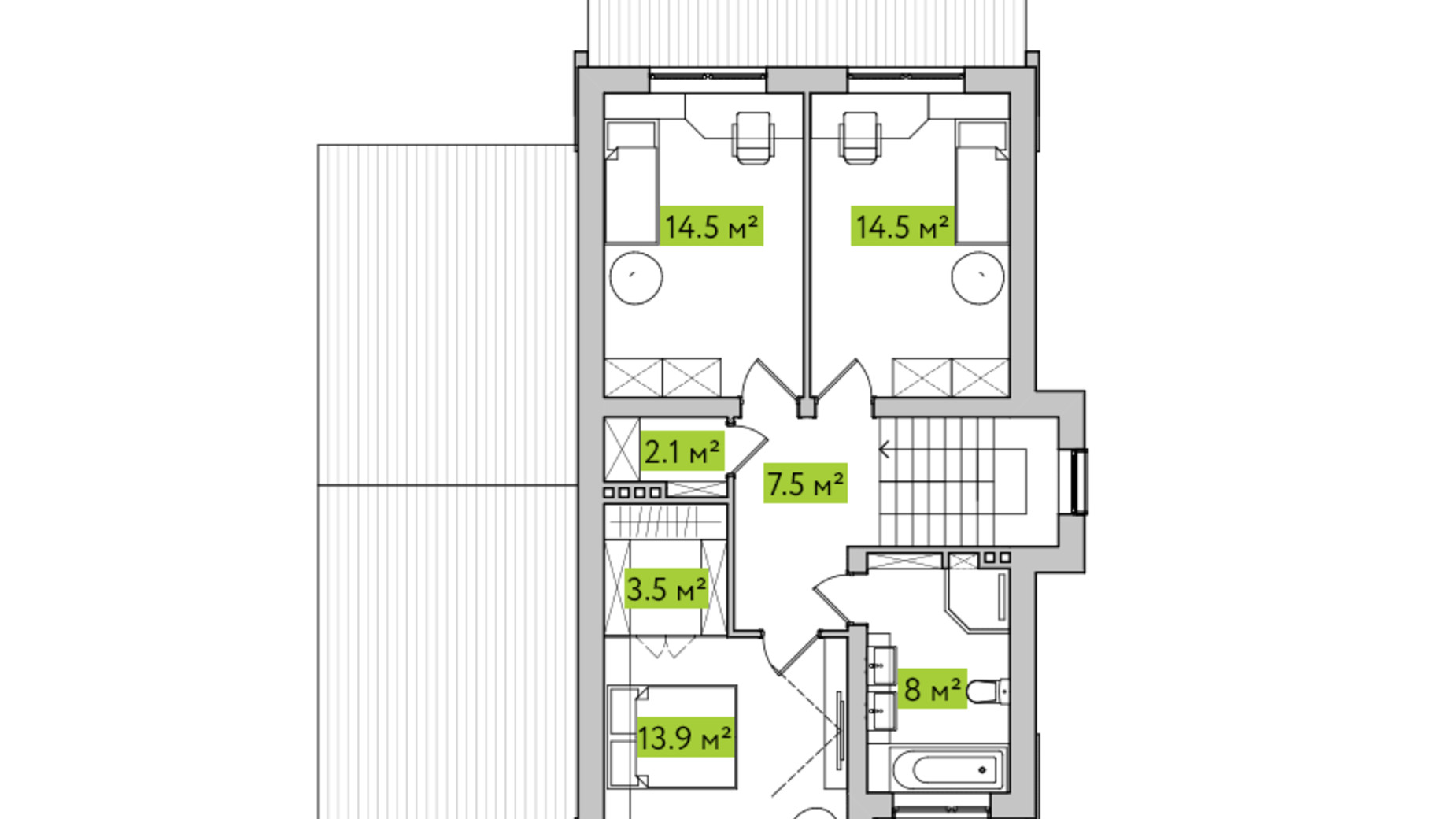 Планування котеджу в КМ Вишневий Хуторок 140 м², фото 244867