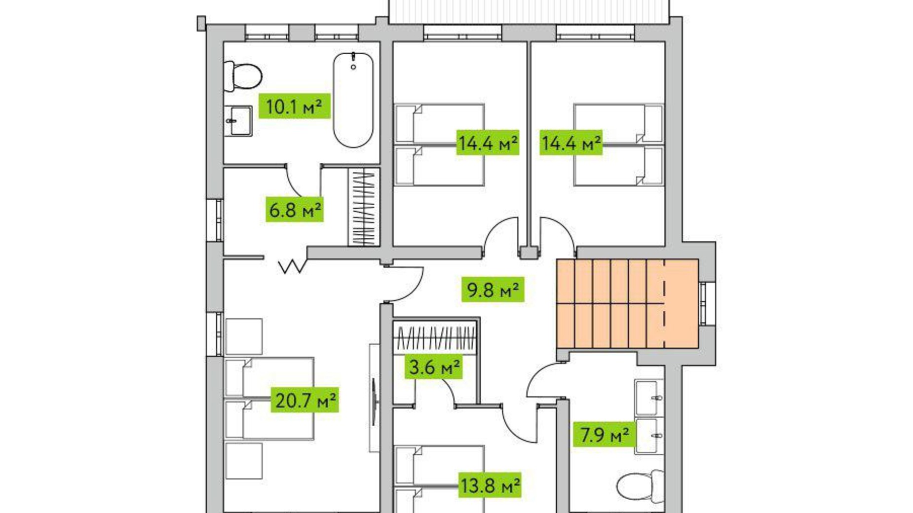 Планування котеджу в КМ Вишневий Хуторок 236 м², фото 244872