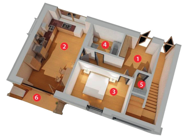 Заміський житловий квартал Royal Estate: планування 1-кімнатної квартири 54.62 м²