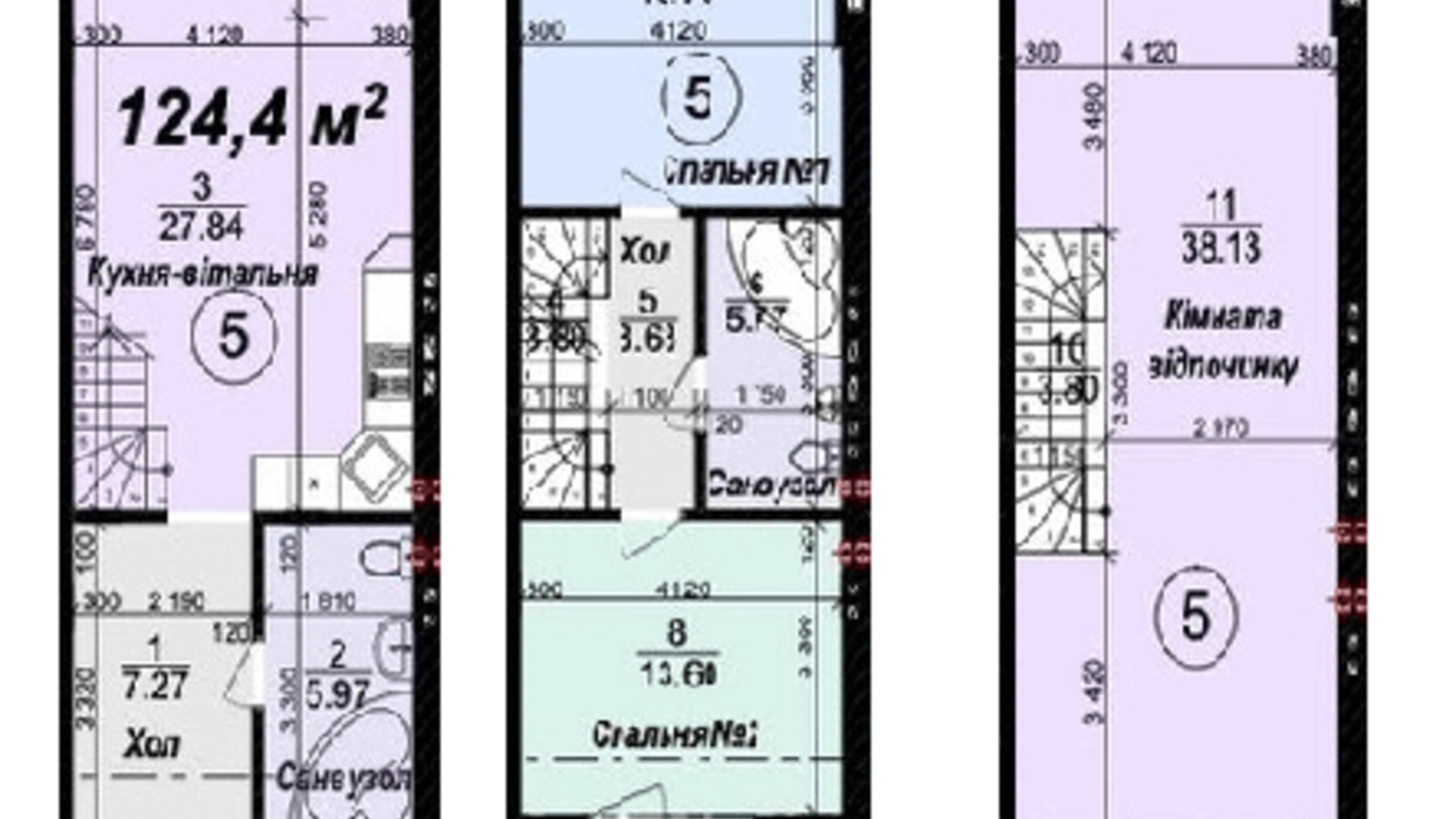 Планування таунхауса в Таунхаус Modern House 124.4 м², фото 245327