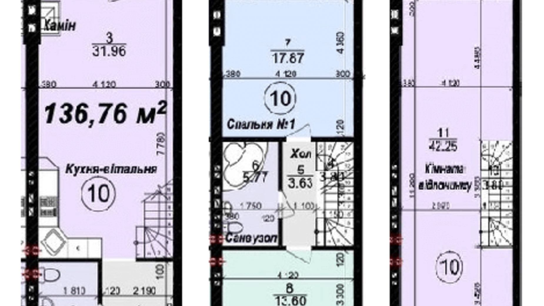 Планировка таунхауса в Таунхаус Modern House 136.76 м², фото 245328