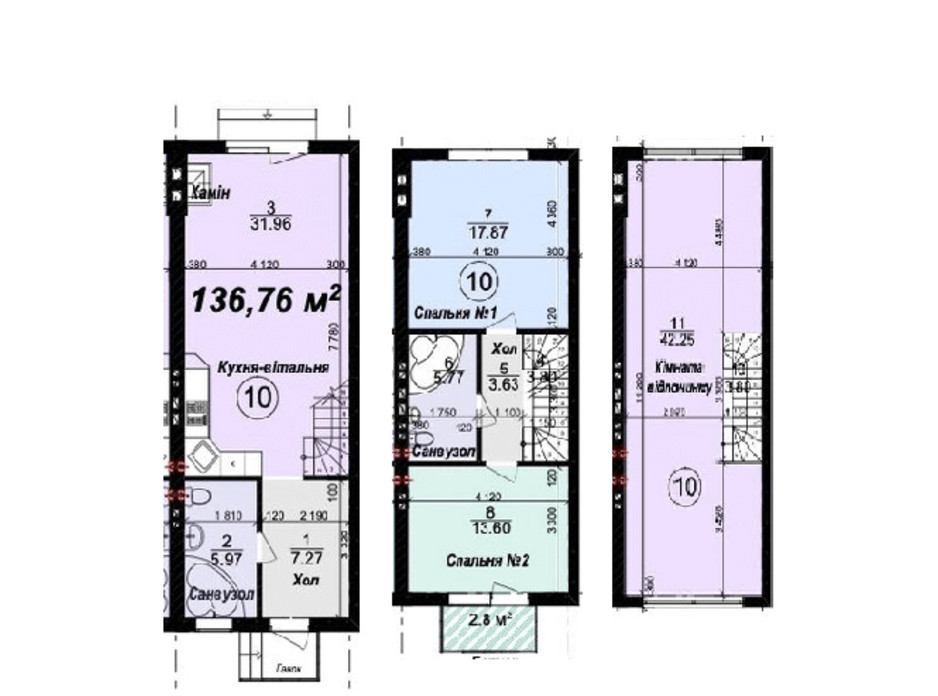 Планування багаторівневої квартири в Таунхаус Мануфактура 136.76 м², фото 245333 Планування багаторівневої квартири в Таунхаус Мануфактура 136.76 м², фото 245333