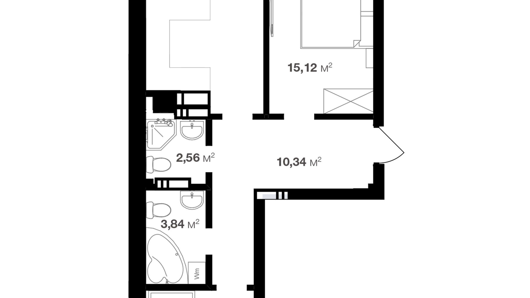 Планировка 2-комнатной квартиры в ЖК Авантаж 247 60.95 м², фото 245423