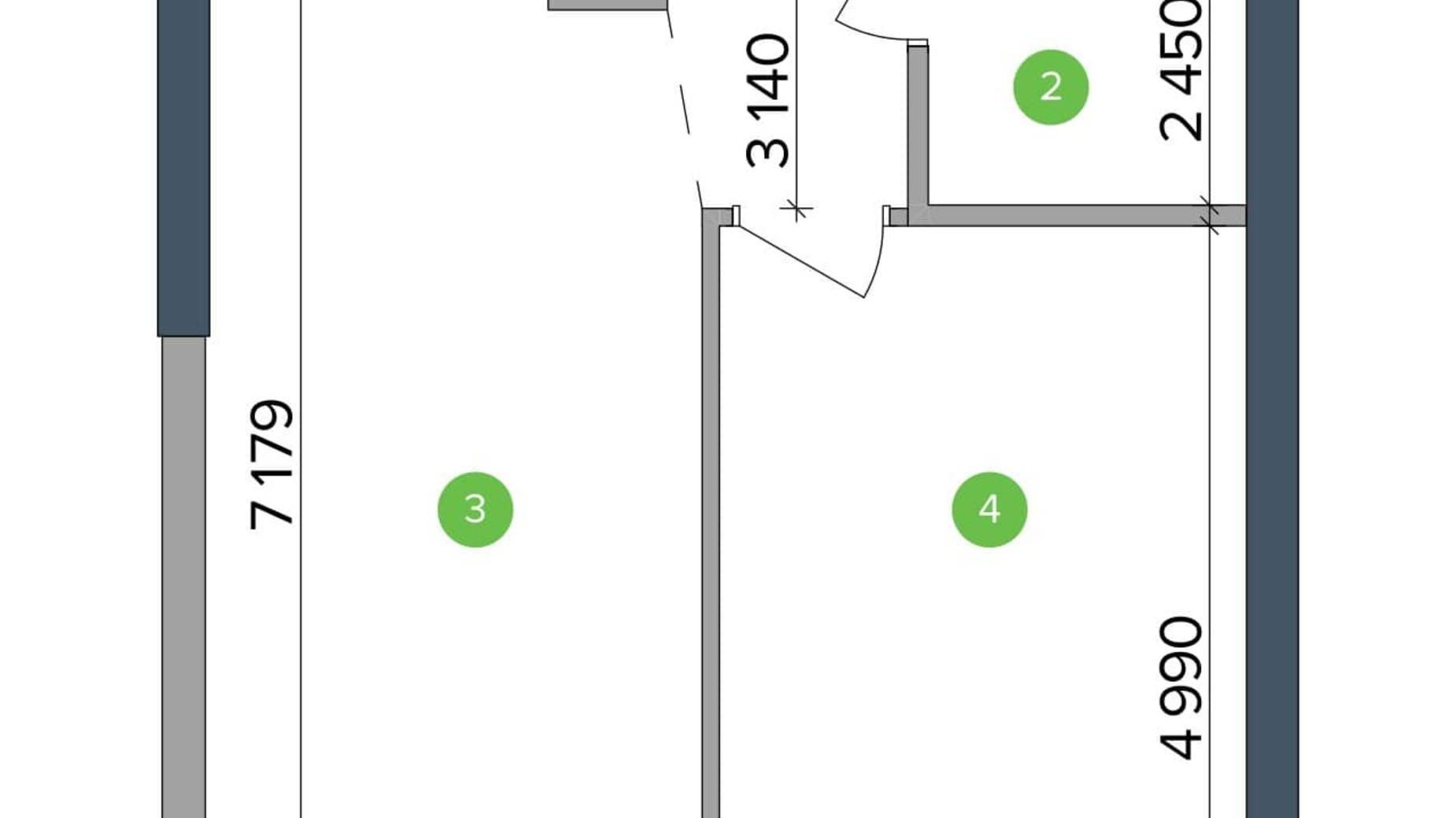 Планування 1-кімнатної квартири в ЖК Метрополіс 46.62 м², фото 246779