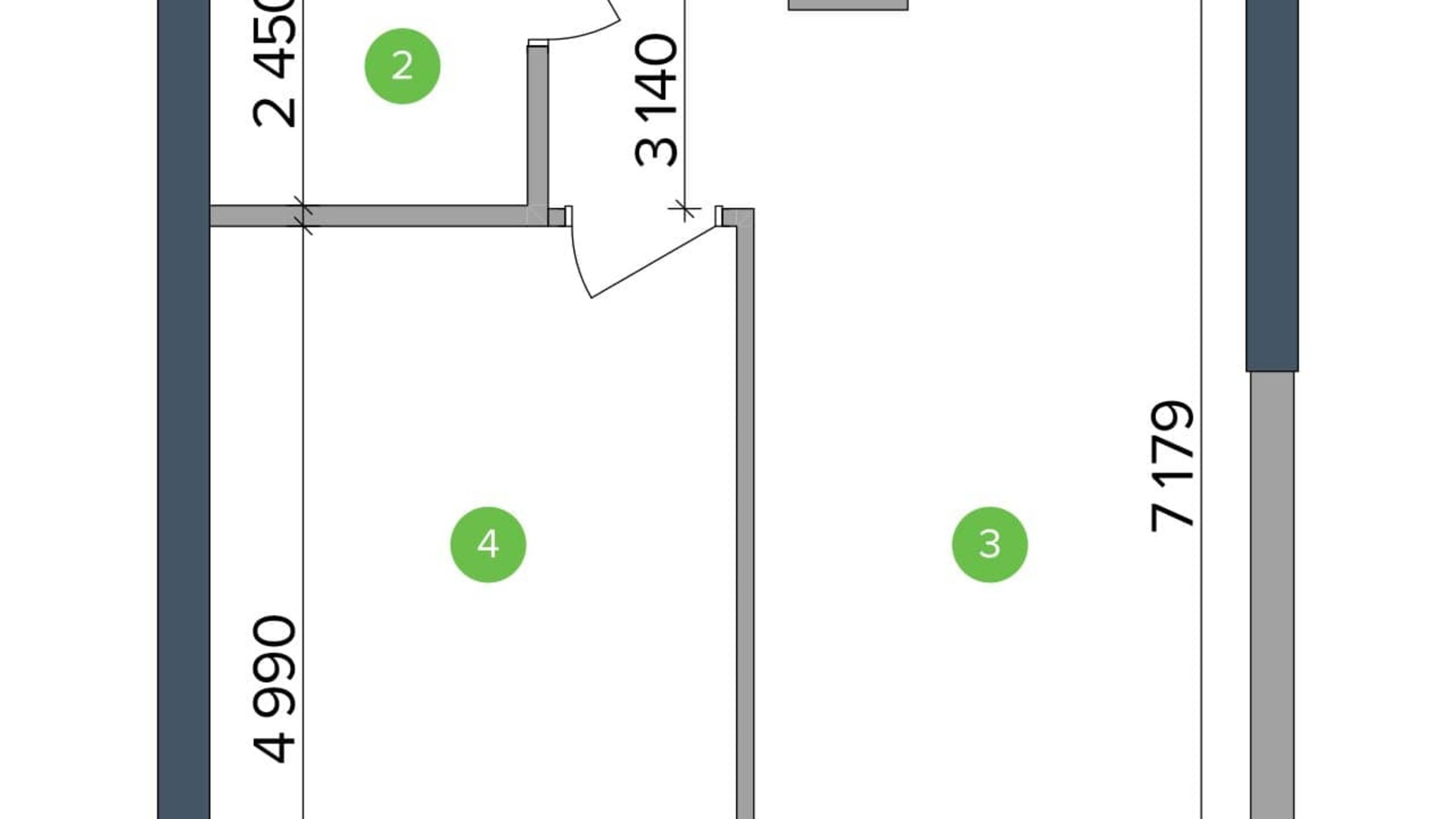 Планування 1-кімнатної квартири в ЖК Метрополіс 44.91 м², фото 246781