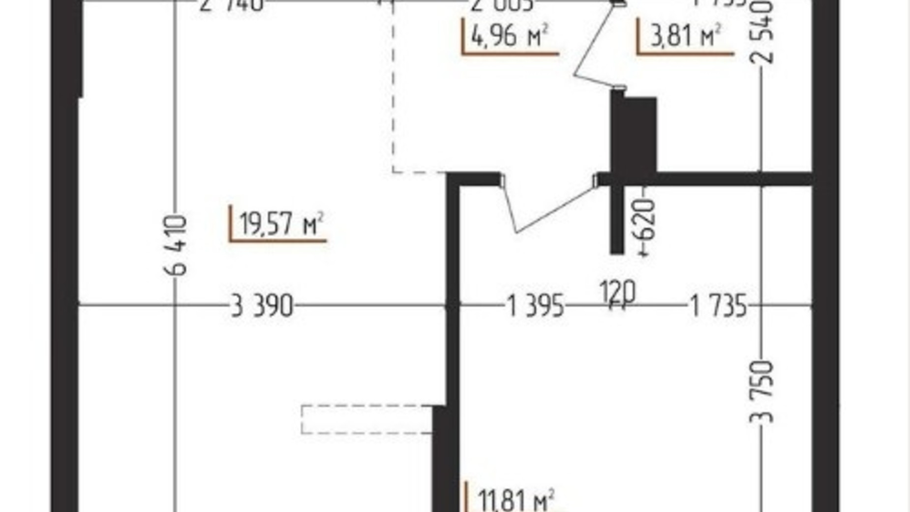 Планування 1-кімнатної квартири в ЖК Cityline 40.15 м², фото 247176