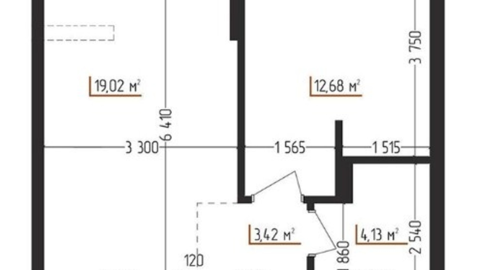 Планування 1-кімнатної квартири в ЖК Cityline 39.25 м², фото 247178