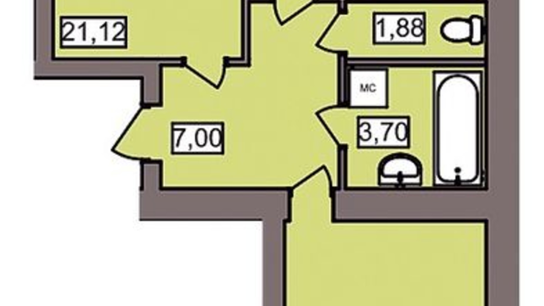 Планировка 2-комнатной квартиры в ЖК Северный 73.6 м², фото 247180