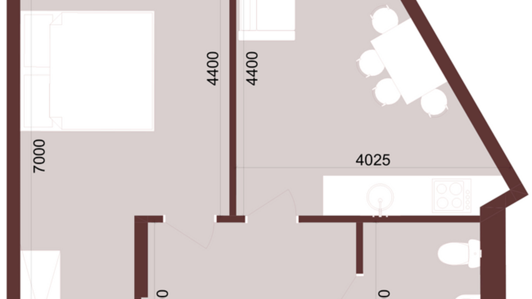 Планування 1-кімнатної квартири в ЖК Urban One Klochkivska 41.66 м², фото 247202