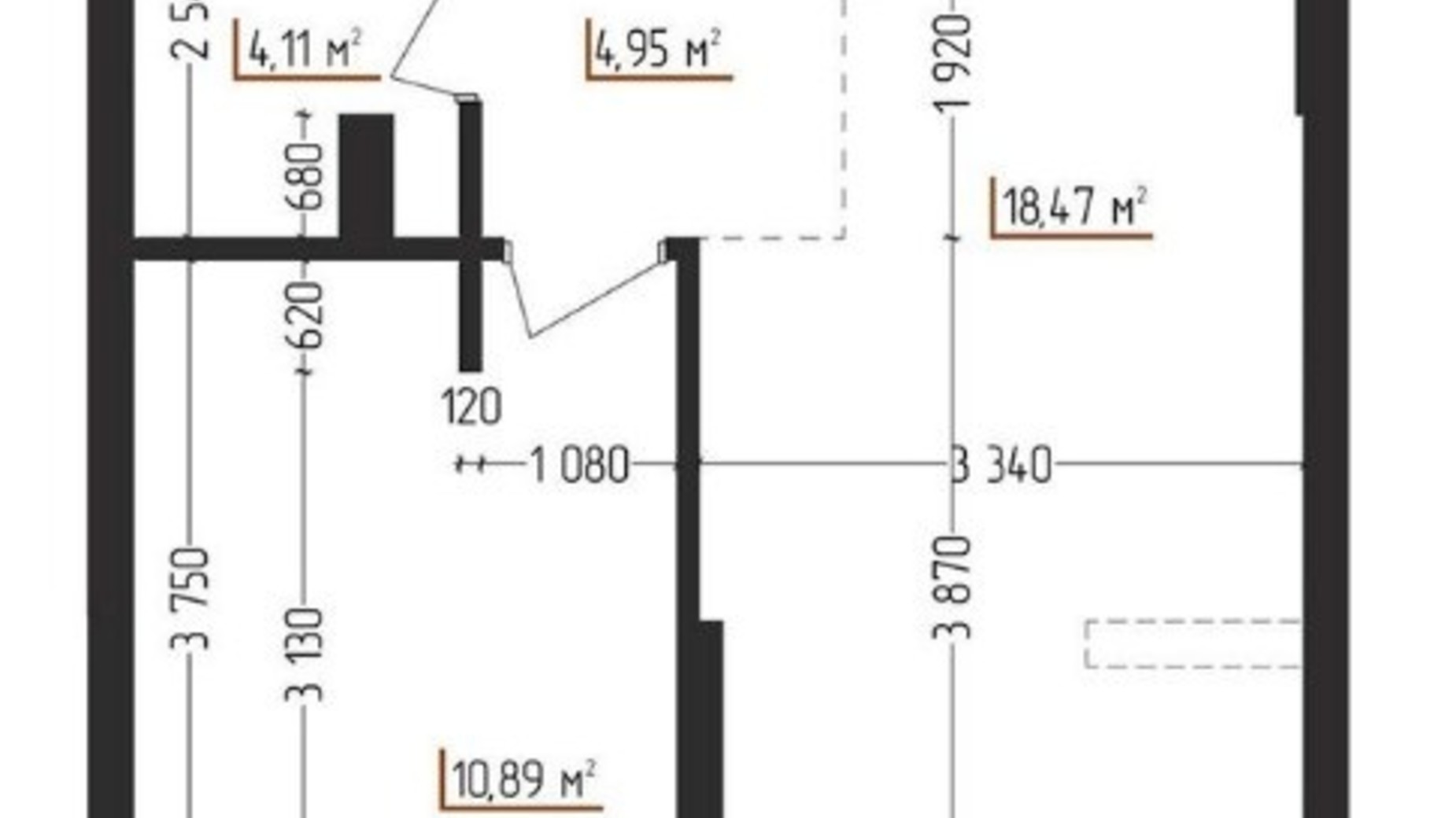 Планування 1-кімнатної квартири в ЖК Cityline 38.42 м², фото 247445