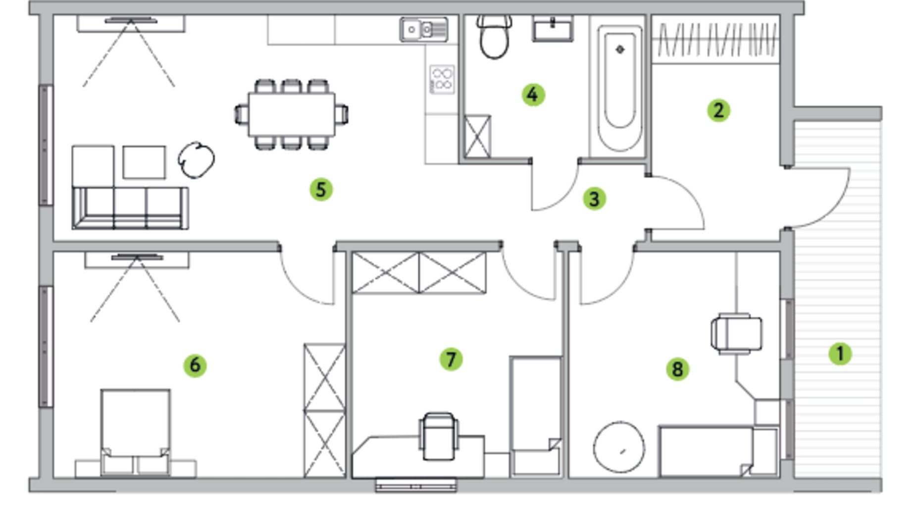 Планировка коттеджа в КГ Лесное Озеро 80 м², фото 247531