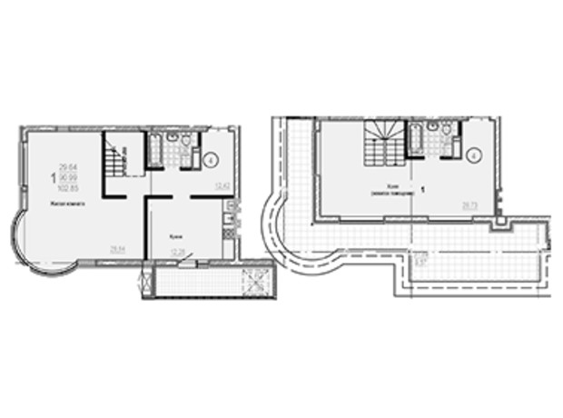 ЖК Брюссель: планування 3-кімнатної квартири 105.68 м²