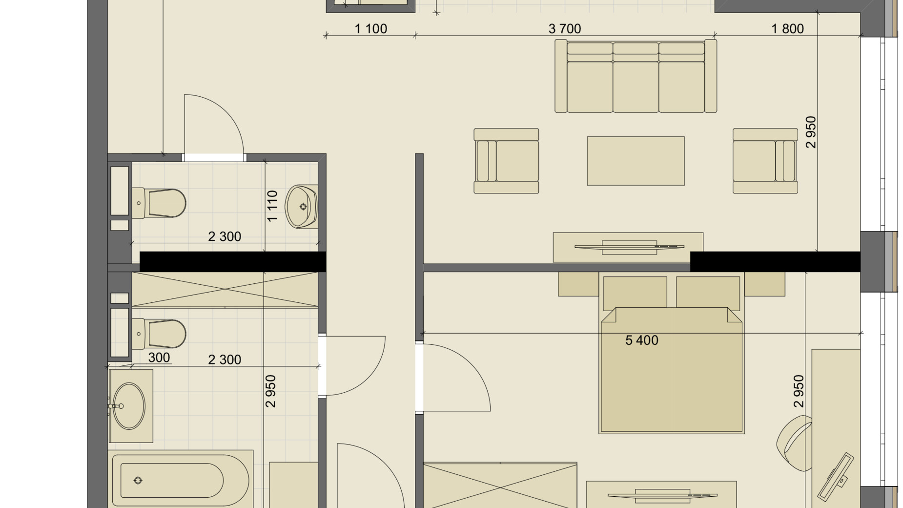 Планування 3-кімнатної квартири в ЖК High Hills 99.62 м², фото 250563