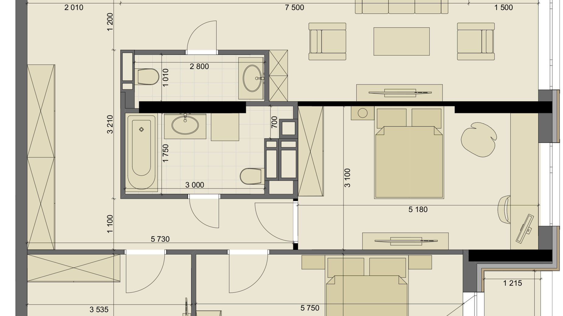 Планування 4-кімнатної квартири в ЖК High Hills 131.43 м², фото 250567