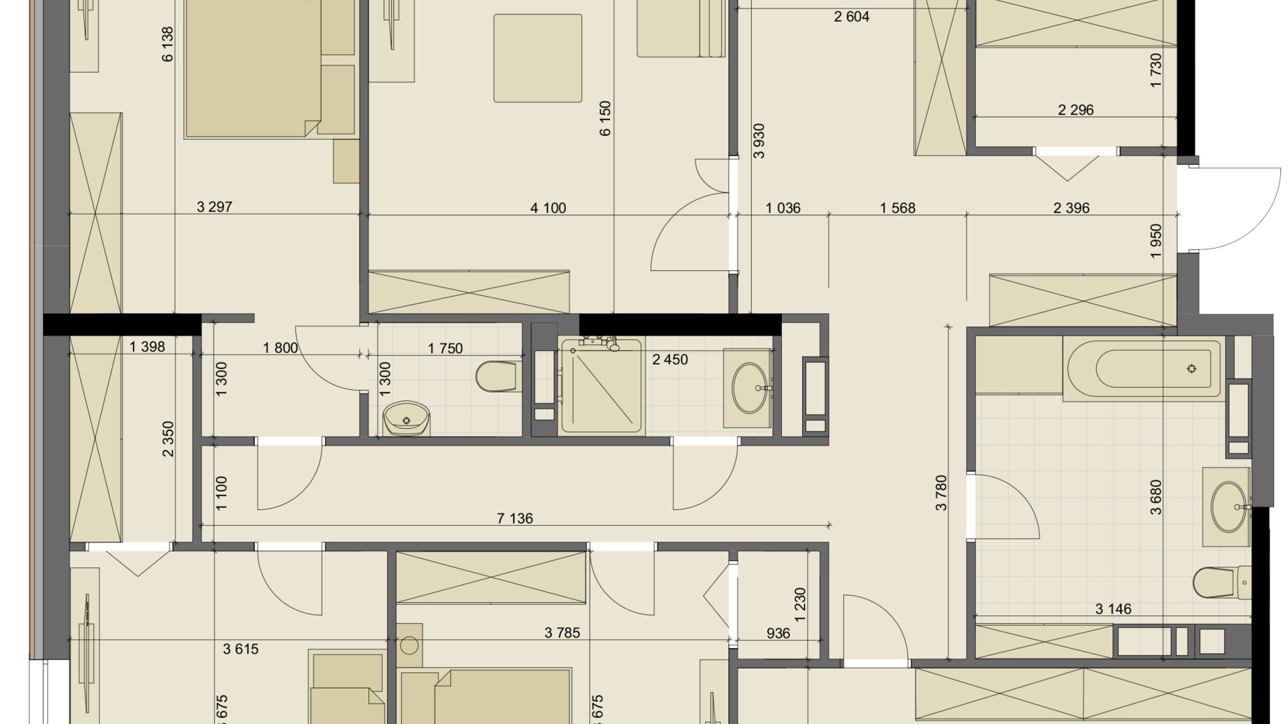 Планування 4-кімнатної квартири в ЖК High Hills 183.65 м², фото 250578