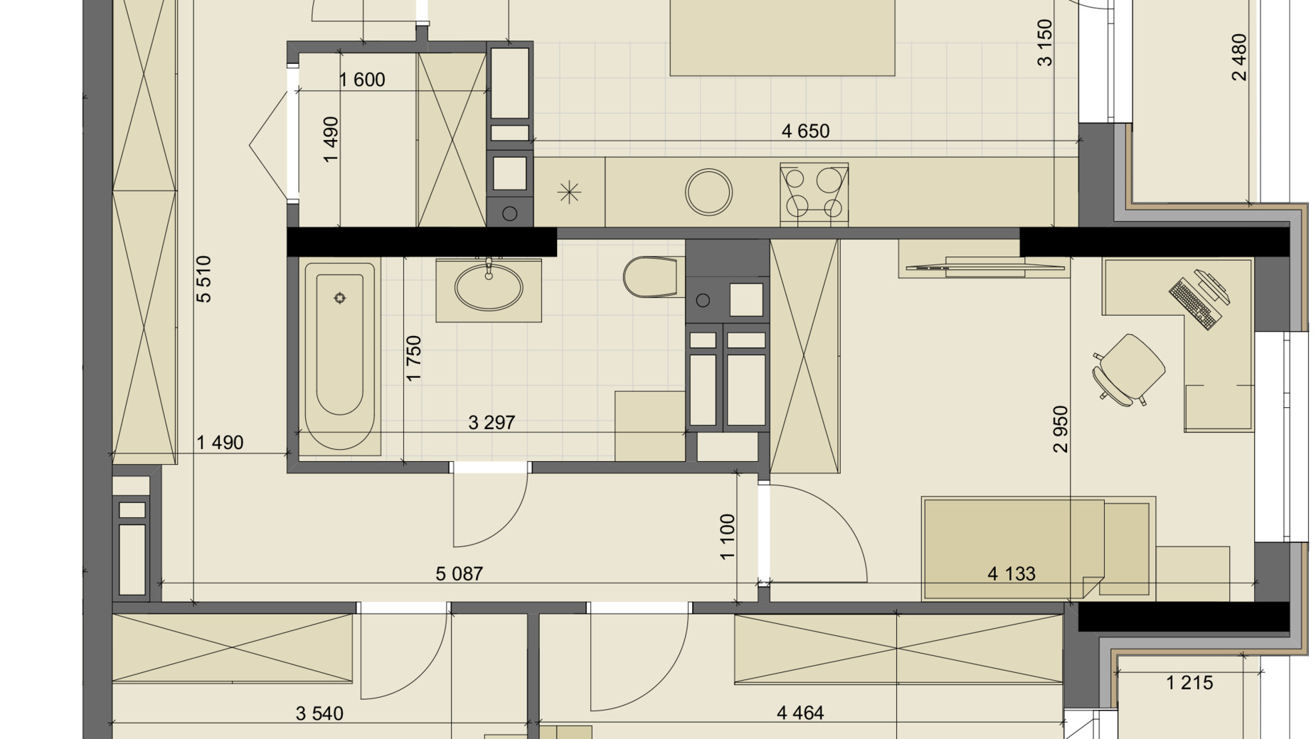 Планировка 4-комнатной квартиры в ЖК High Hills 118.54 м², фото 250627