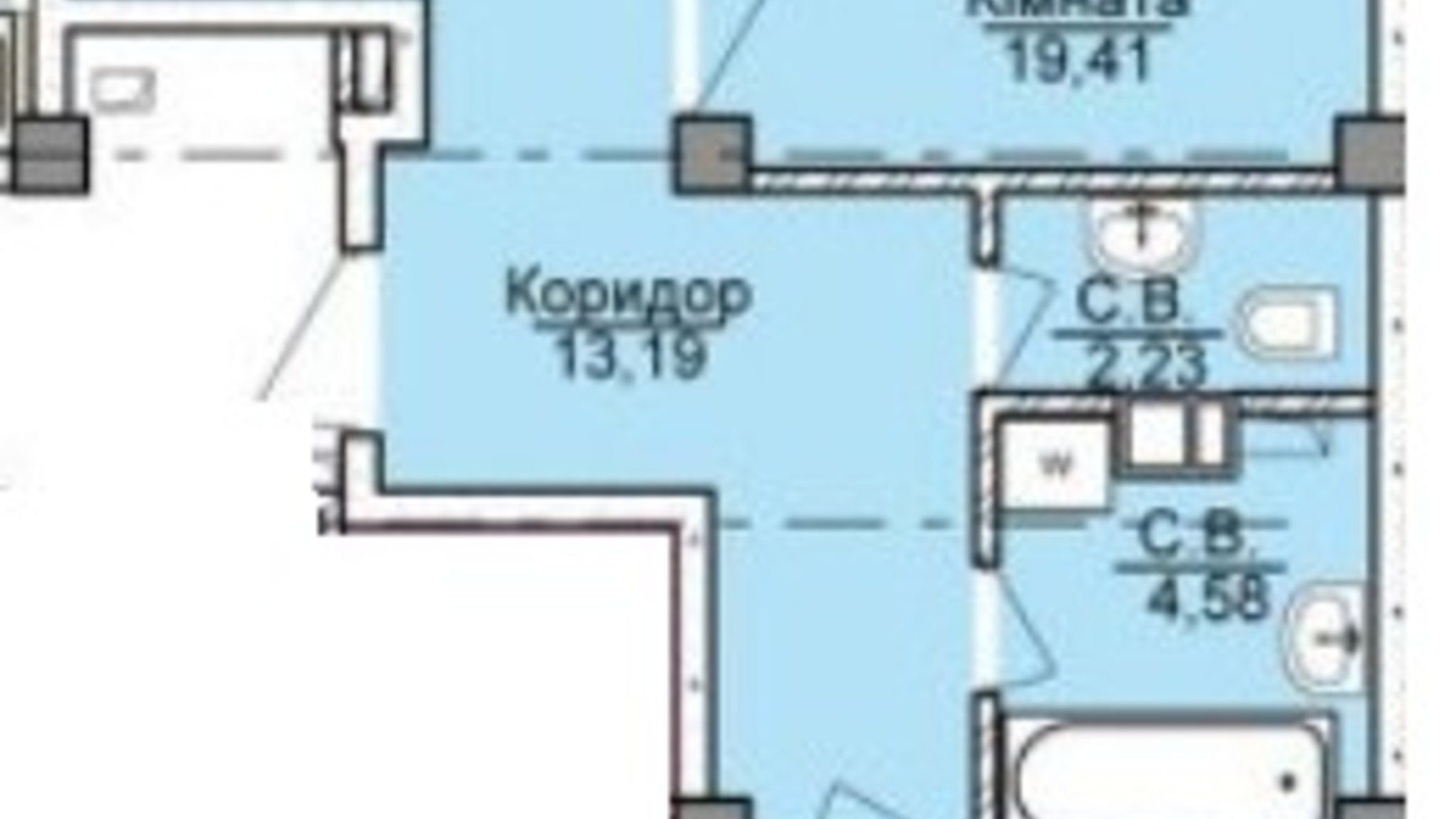 Планировка 2-комнатной квартиры в ЖК ул. Пушкина 73.18 м², фото 250723