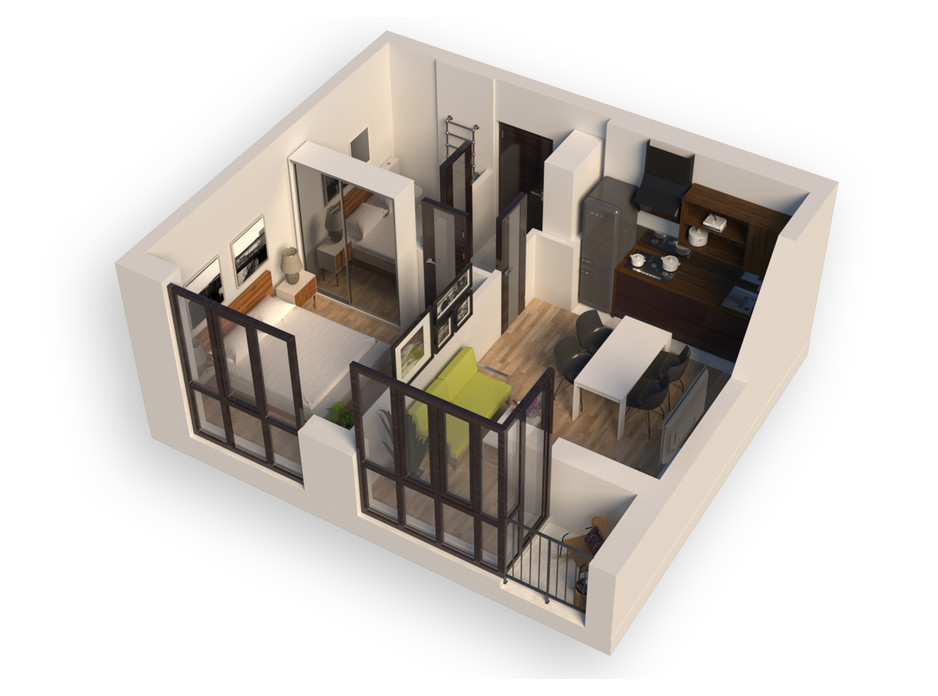 Планування 1-кімнатної квартири в ЖК Гостомель Residence 39.08 м², фото 250899 Планування 1-кімнатної квартири в ЖК Гостомель Residence 39.08 м², фото 250899