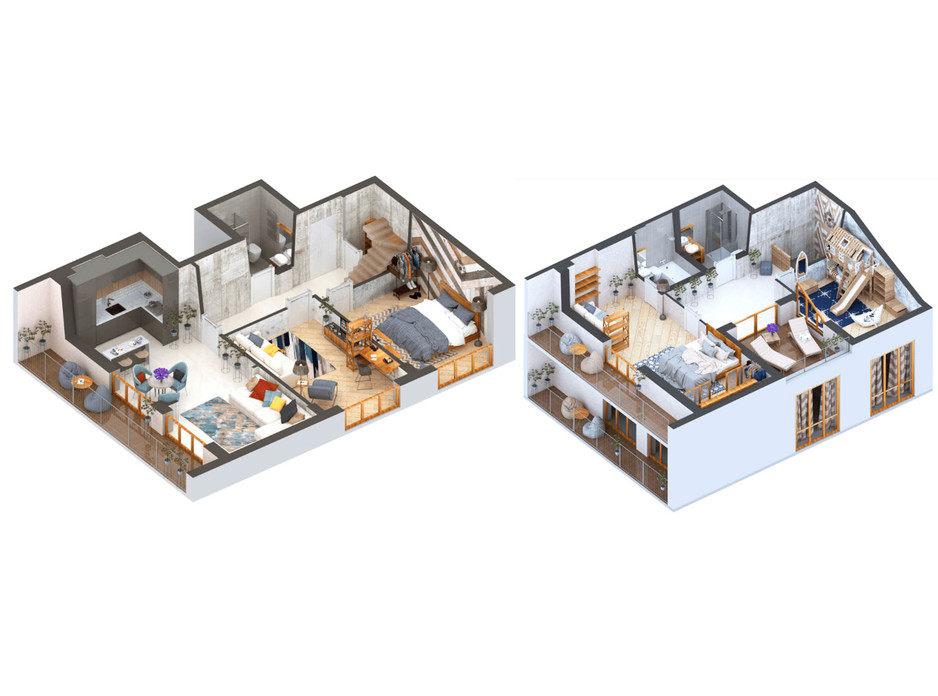 Планування багаторівневої квартири в ЖК Гостомель Residence 137.19 м², фото 250905 Планування багаторівневої квартири в ЖК Гостомель Residence 137.19 м², фото 250905