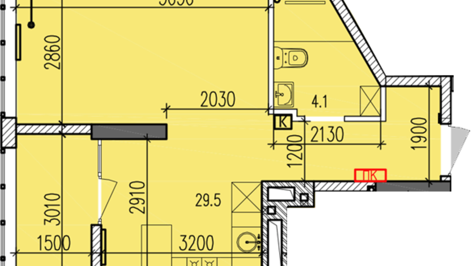 Планування 1-кімнатної квартири в ЖК Затишний-2 37.4 м², фото 251440