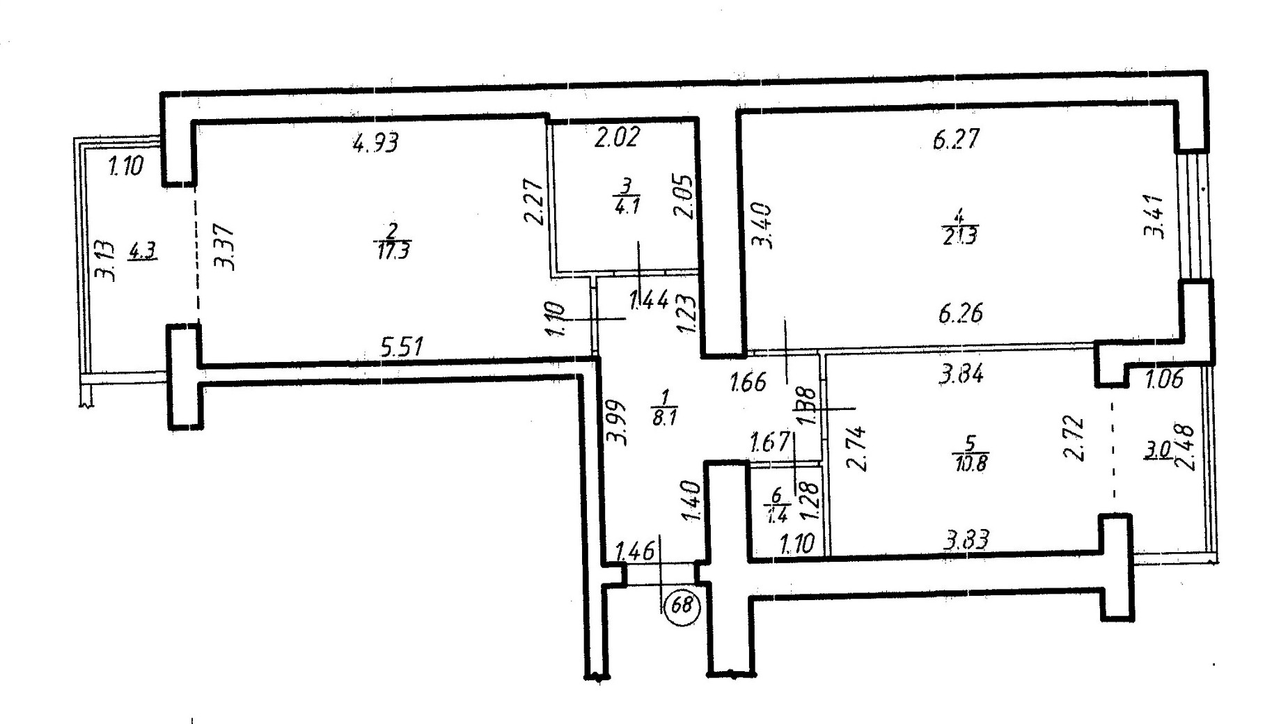 Планировка 2-комнатной квартиры в ЖК Містечко Центральне 69.4 м², фото 252044