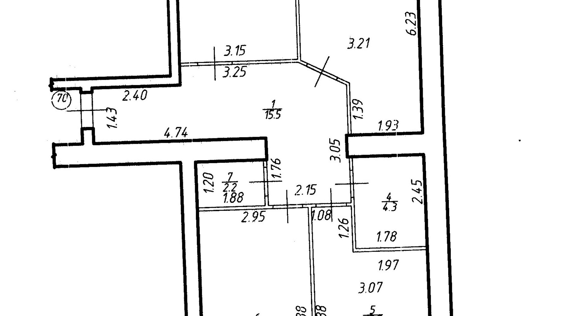 Планировка 3-комнатной квартиры в ЖК Містечко Центральне 92.5 м², фото 252045