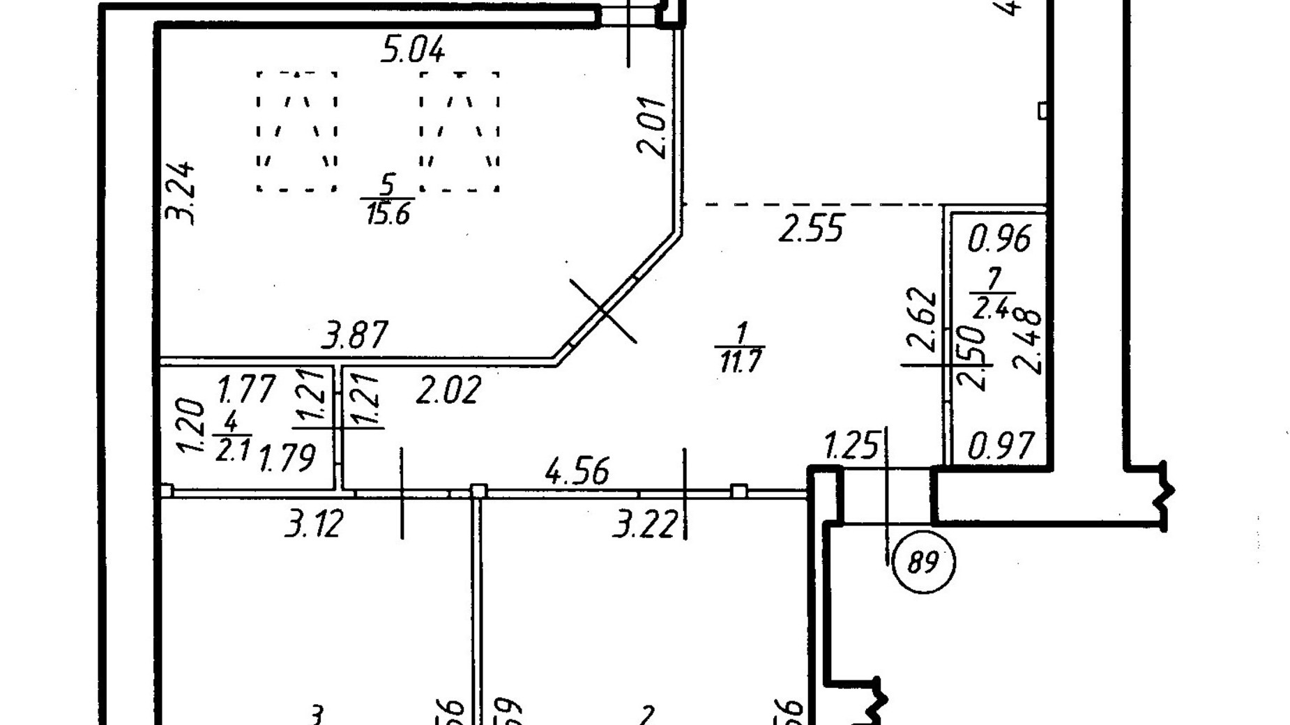 Планировка 3-комнатной квартиры в ЖК Містечко Центральне 77 м², фото 252050