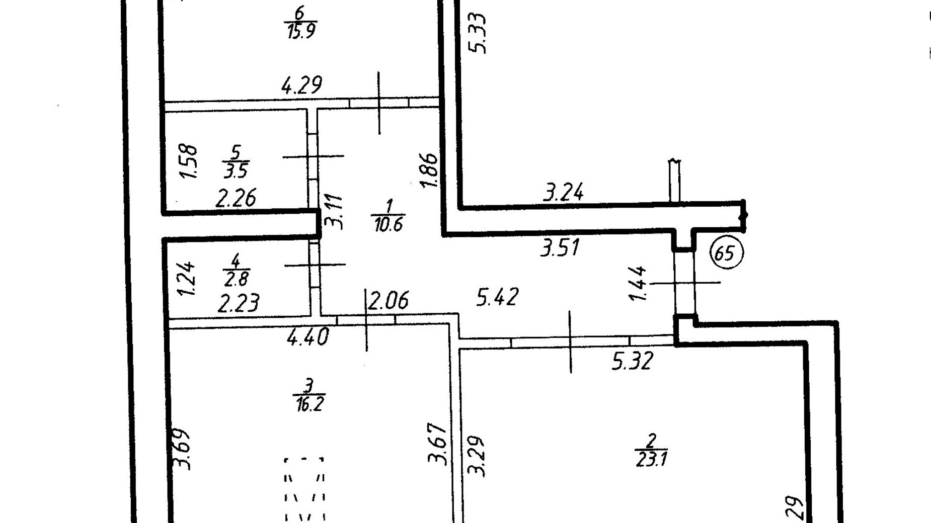 Планування 2-кімнатної квартири в ЖК Містечко Центральне 72.1 м², фото 252053