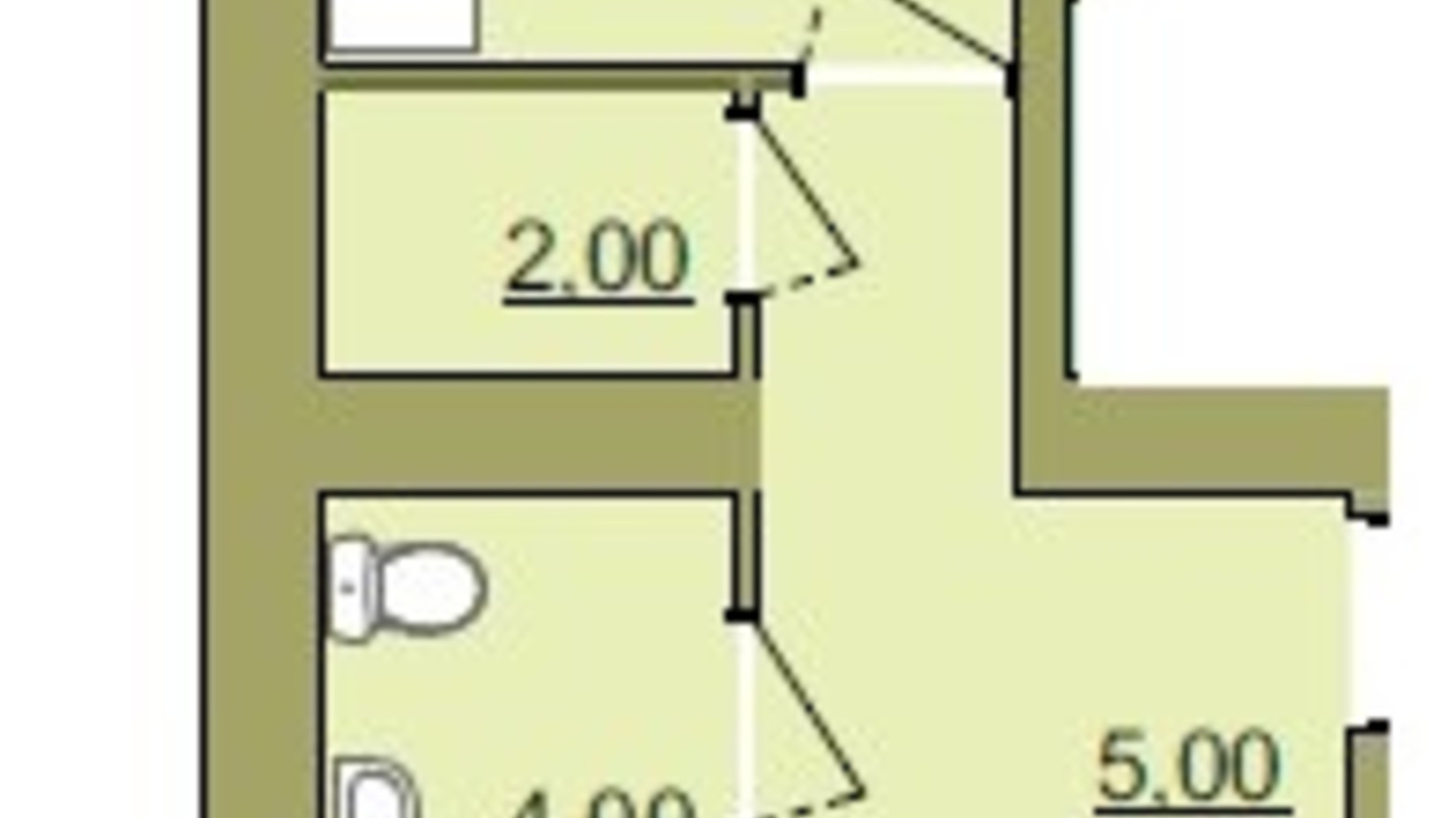 Планировка 1-комнатной квартиры в ЖК Містечко Центральне 41 м², фото 252105