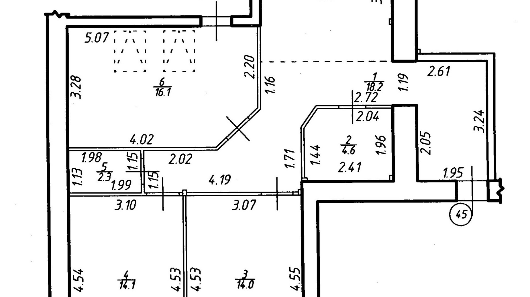 Планування 3-кімнатної квартири в ЖК Містечко Центральне 83.3 м², фото 252278