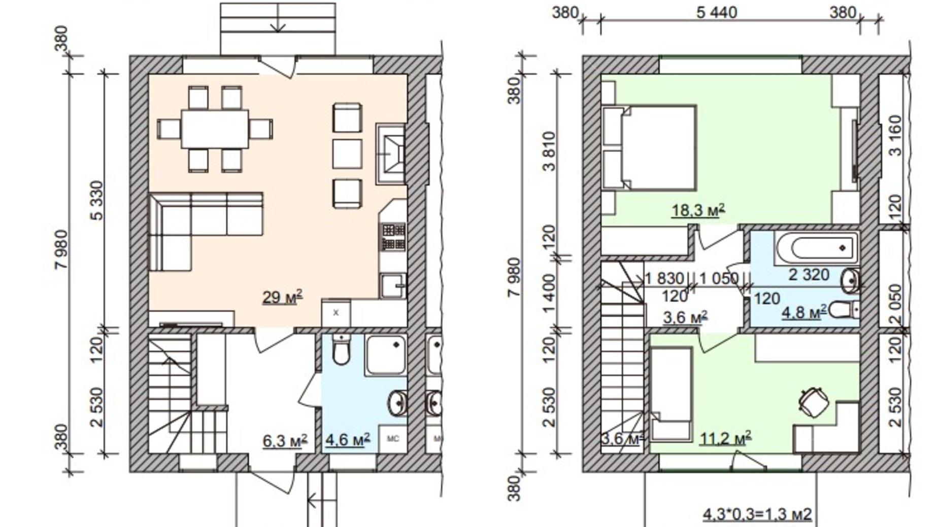 Планування таунхауса в Таунхаус Modern House 85 м², фото 253670