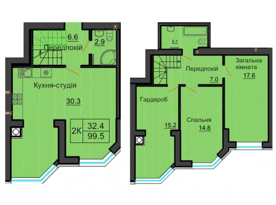 Планування багаторівневої квартири в ЖК Софія Резіденс 100 м², фото 254065 Планування багаторівневої квартири в ЖК Софія Резіденс 100 м², фото 254065