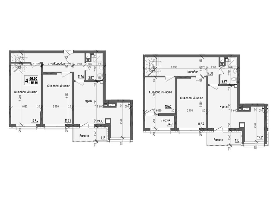 Планировка многоуровневой квартиры в ЖК KromaxBud 135.36 м², фото 254185 Планировка многоуровневой квартиры в ЖК KromaxBud 135.36 м², фото 254185
