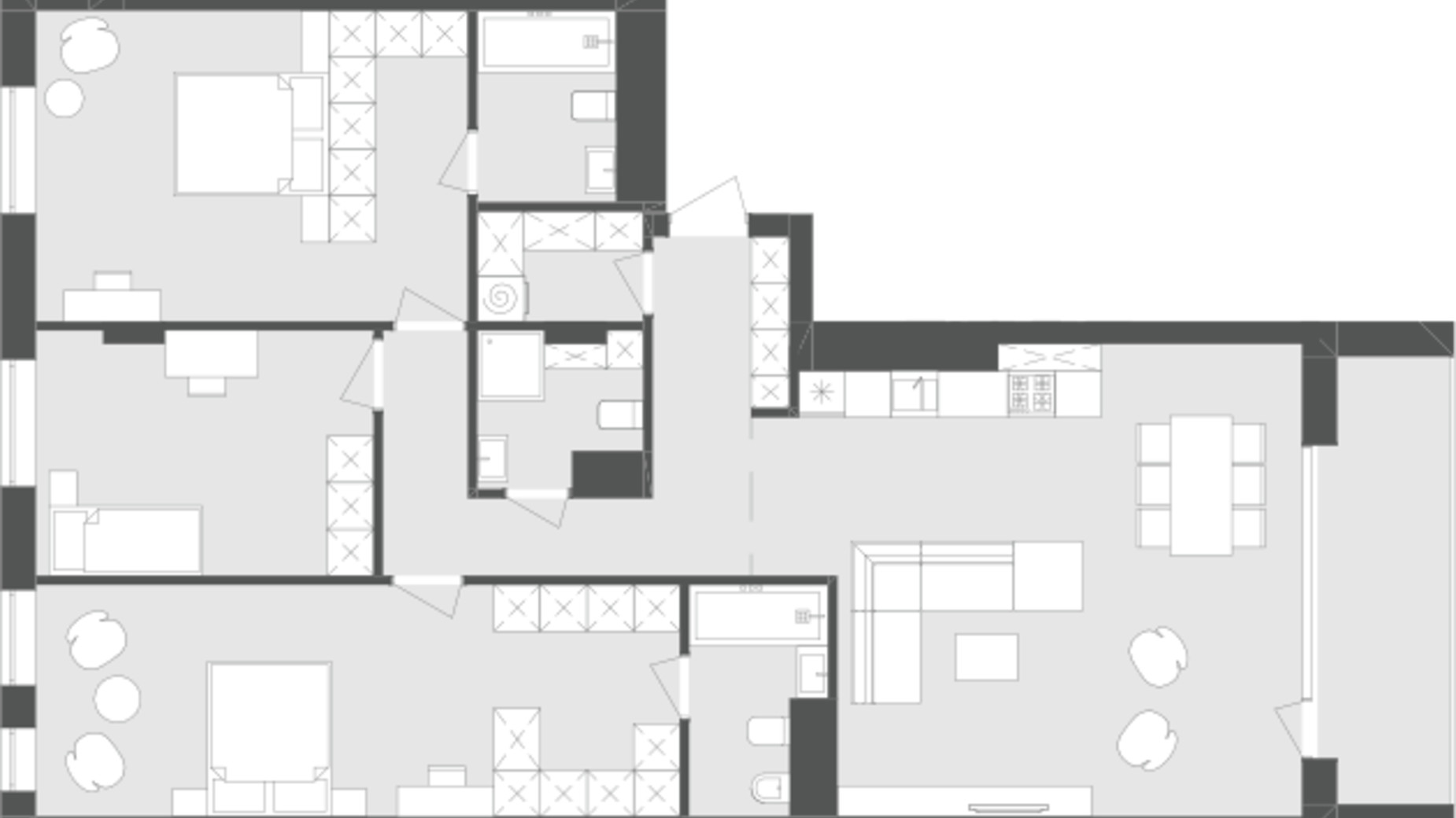 Планування 3-кімнатної квартири в ЖК Avalon Yard 132.95 м², фото 254618