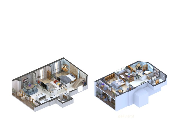 ЖК Гостомель Residence: планування 3-кімнатної квартири 123.96 м²