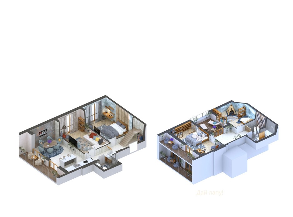 Планування багаторівневої квартири в ЖК Гостомель Residence 123.96 м², фото 254770 Планування багаторівневої квартири в ЖК Гостомель Residence 123.96 м², фото 254770