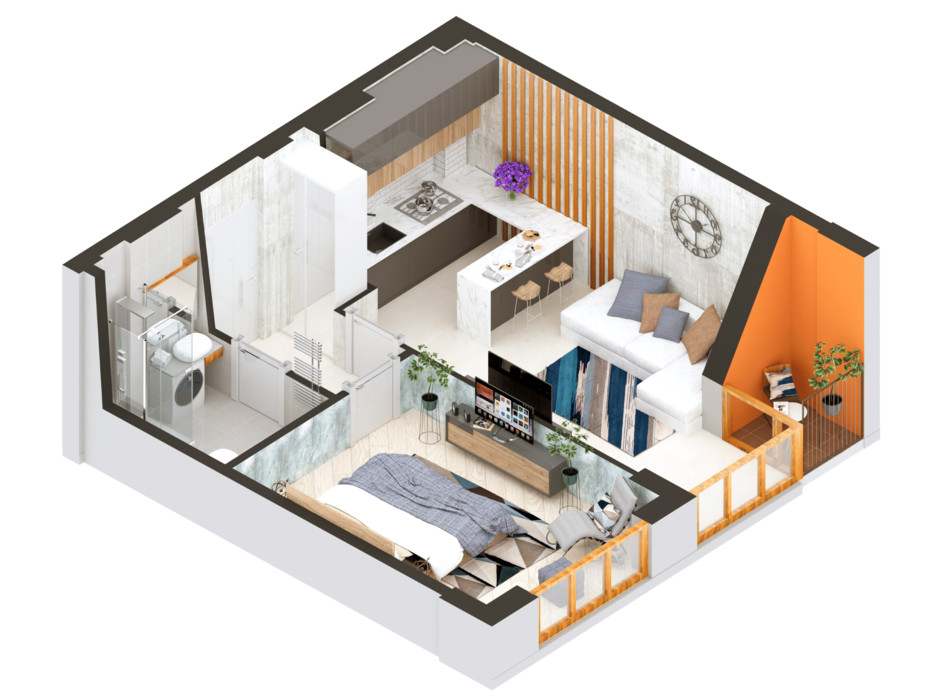 Планування 1-кімнатної квартири в ЖК Гостомель Residence 39.04 м², фото 254771 Планування 1-кімнатної квартири в ЖК Гостомель Residence 39.04 м², фото 254771