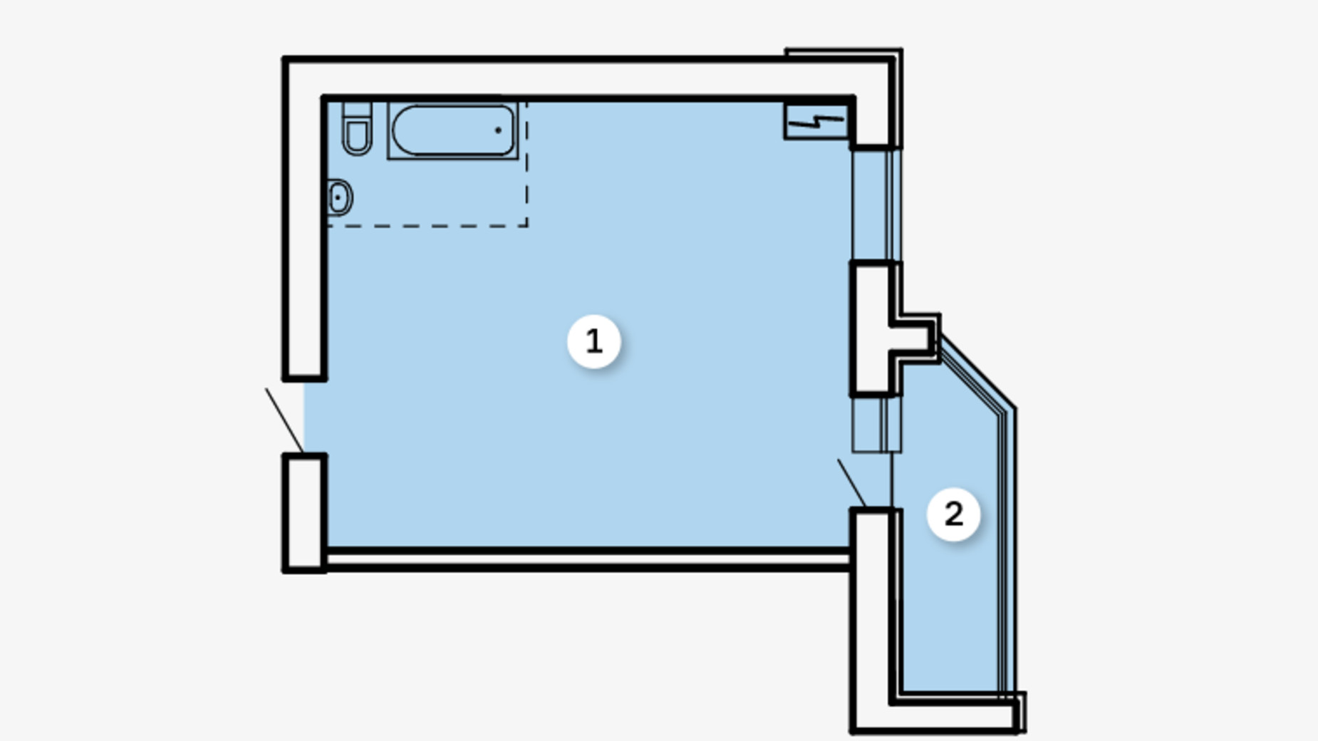 Планировка апартаментов в ЖК Kvartal 44.92 м², фото 256267