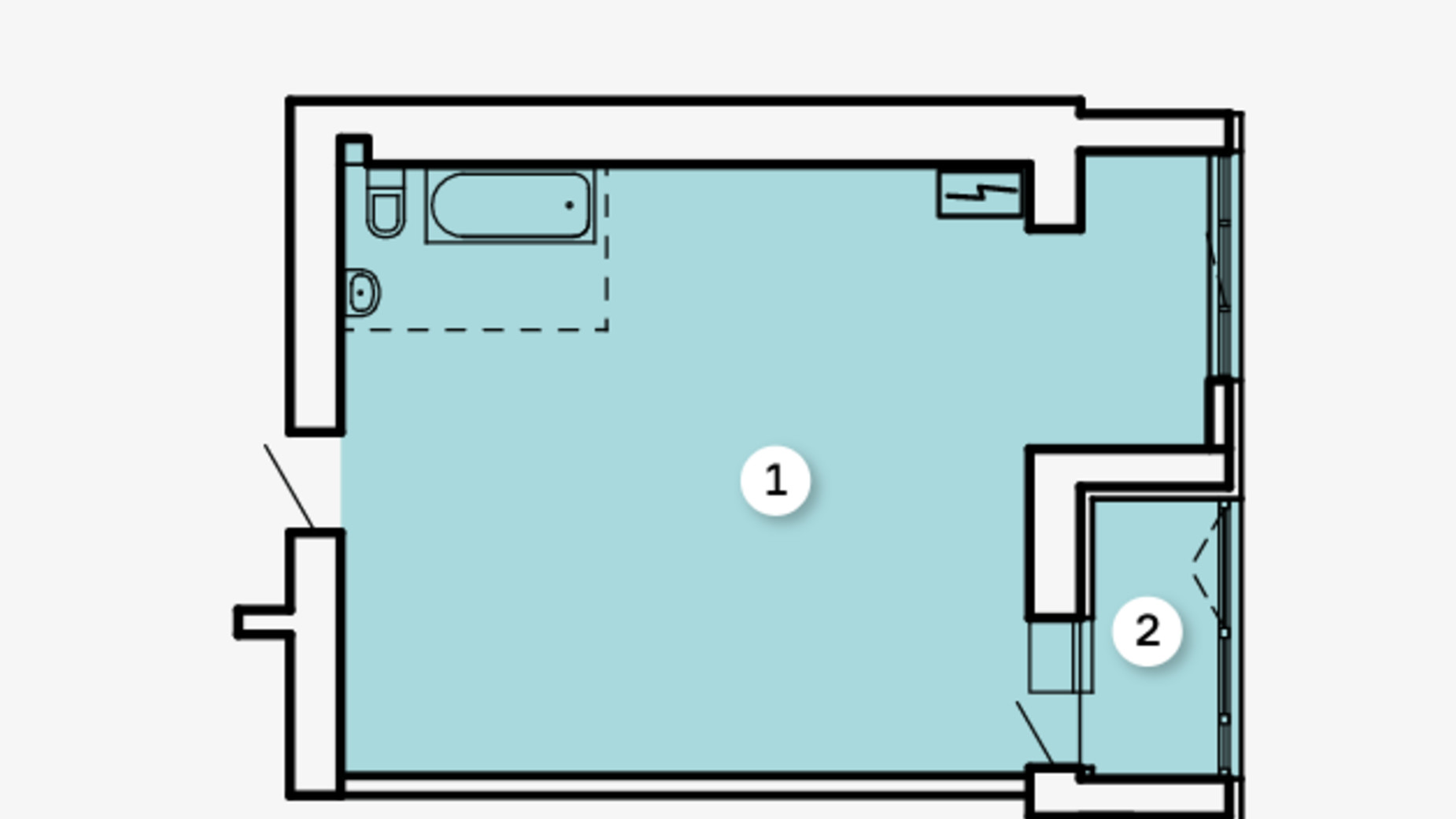 Планировка апартаментов в ЖК Kvartal 50.82 м², фото 256268