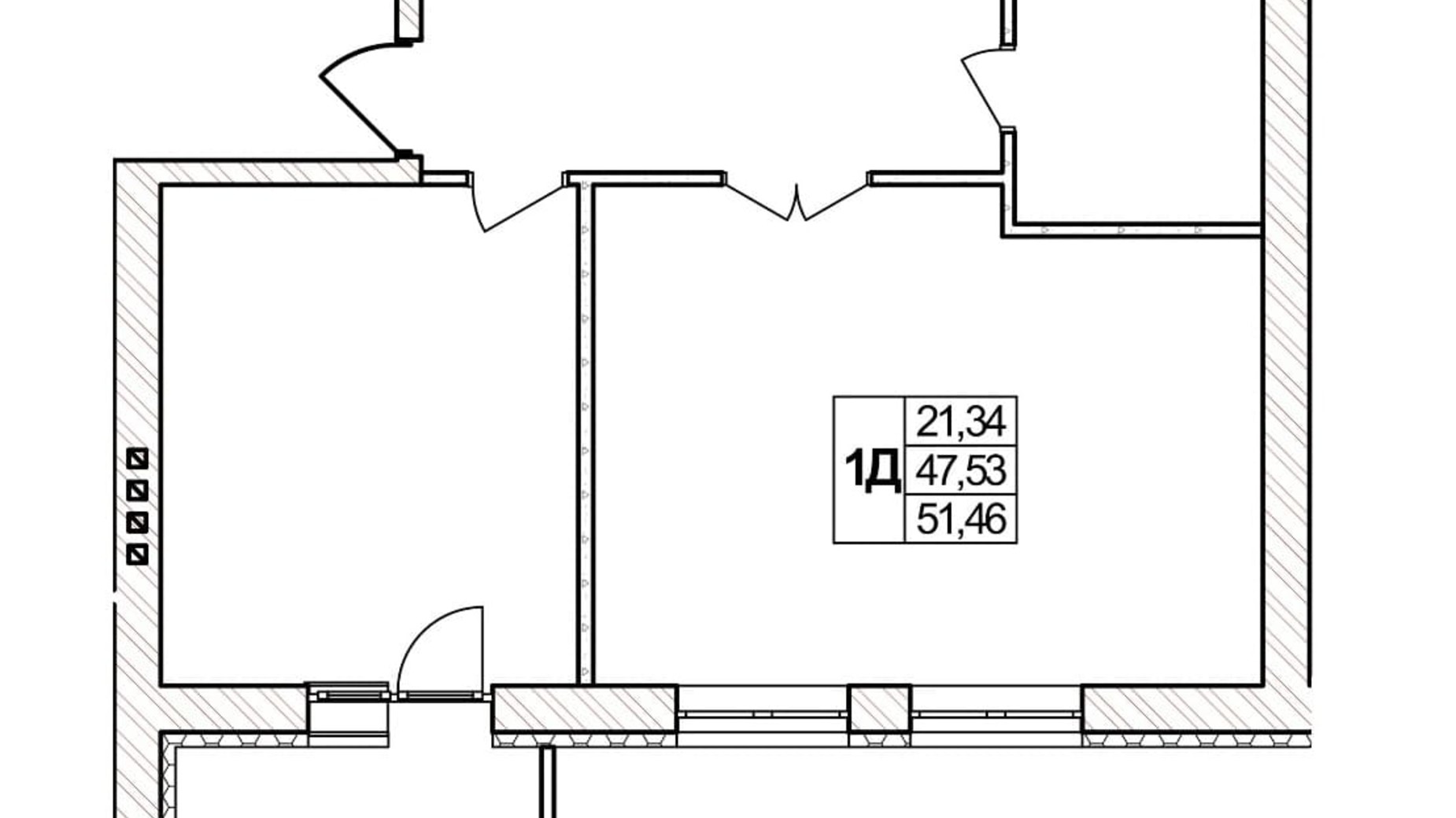 Планування 2-кімнатної квартири в ЖК Озерний 51.46 м², фото 257401