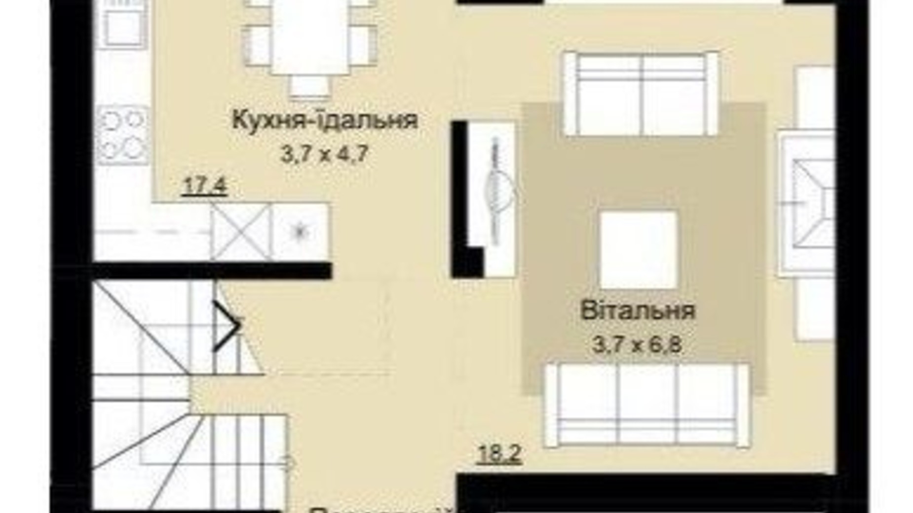 Планування 4-кімнатної квартири в Таунхаус Rubicon Cottages 139.4 м², фото 258143