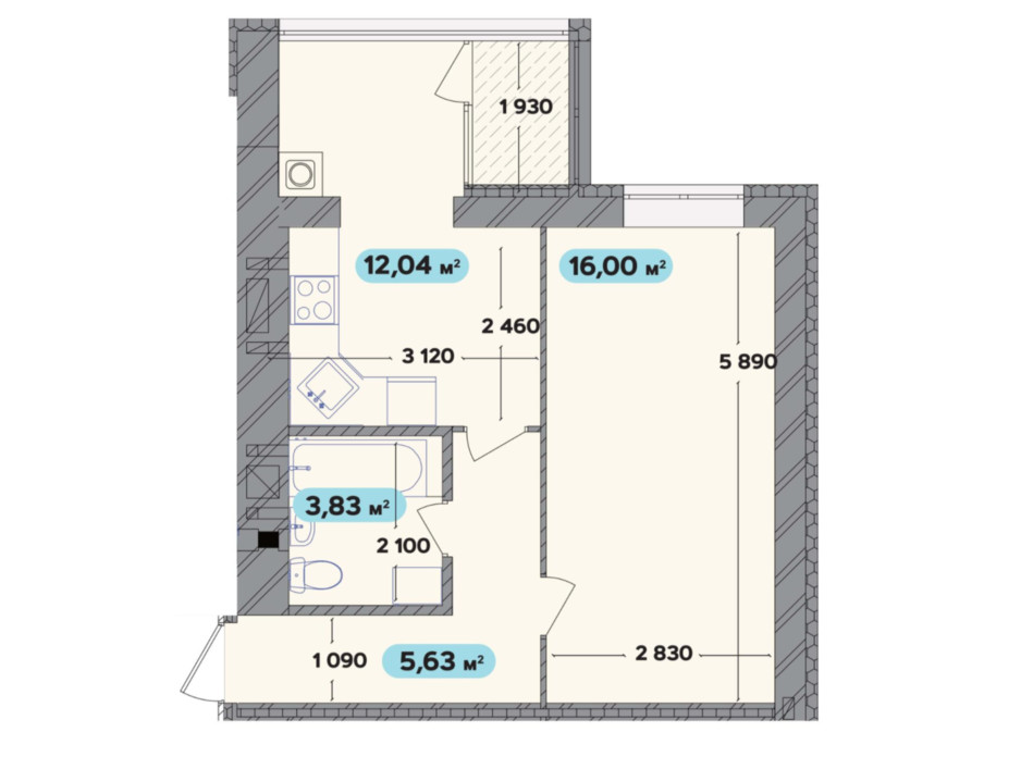 Планировка 1-комнатной квартиры в ЖК Spring Town New Rivier (Спринг Таун Нью Ривьера) 37.5 м², фото 258704 Планировка 1-комнатной квартиры в ЖК Spring Town New Rivier (Спринг Таун Нью Ривьера) 37.5 м², фото 258704