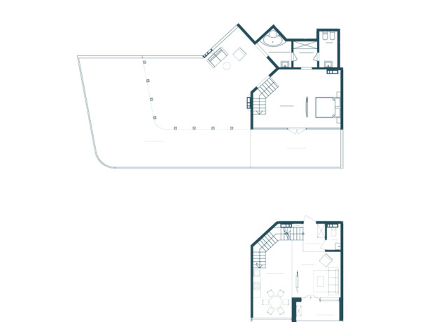 ЖК Kandinsky Odessa Residence: планировка 2-комнатной квартиры 126.7 м²
