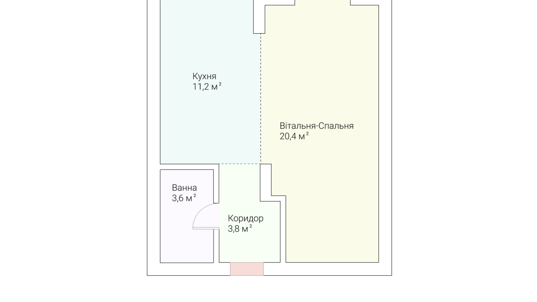 Планировка 1-комнатной квартиры в ЖК Европейский Квартал 39 м², фото 259542