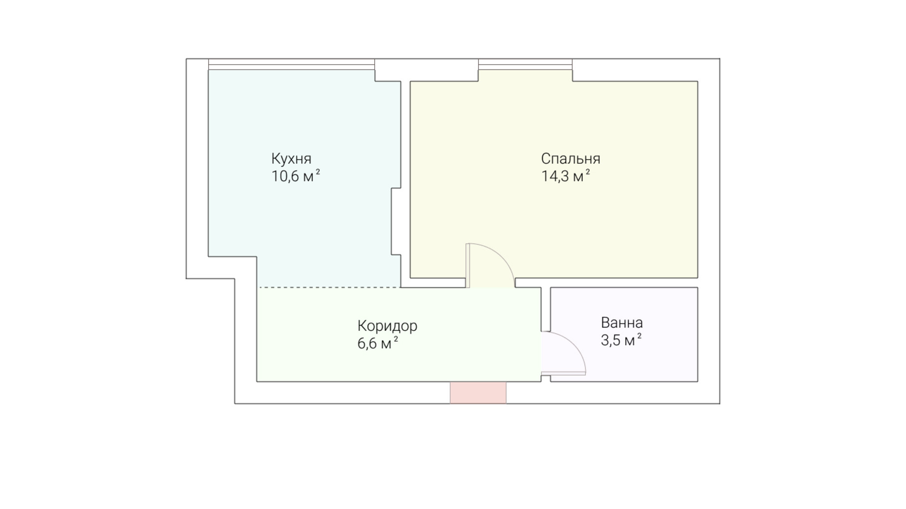 Планування 1-кімнатної квартири в ЖК Європейський Квартал 35 м², фото 259579