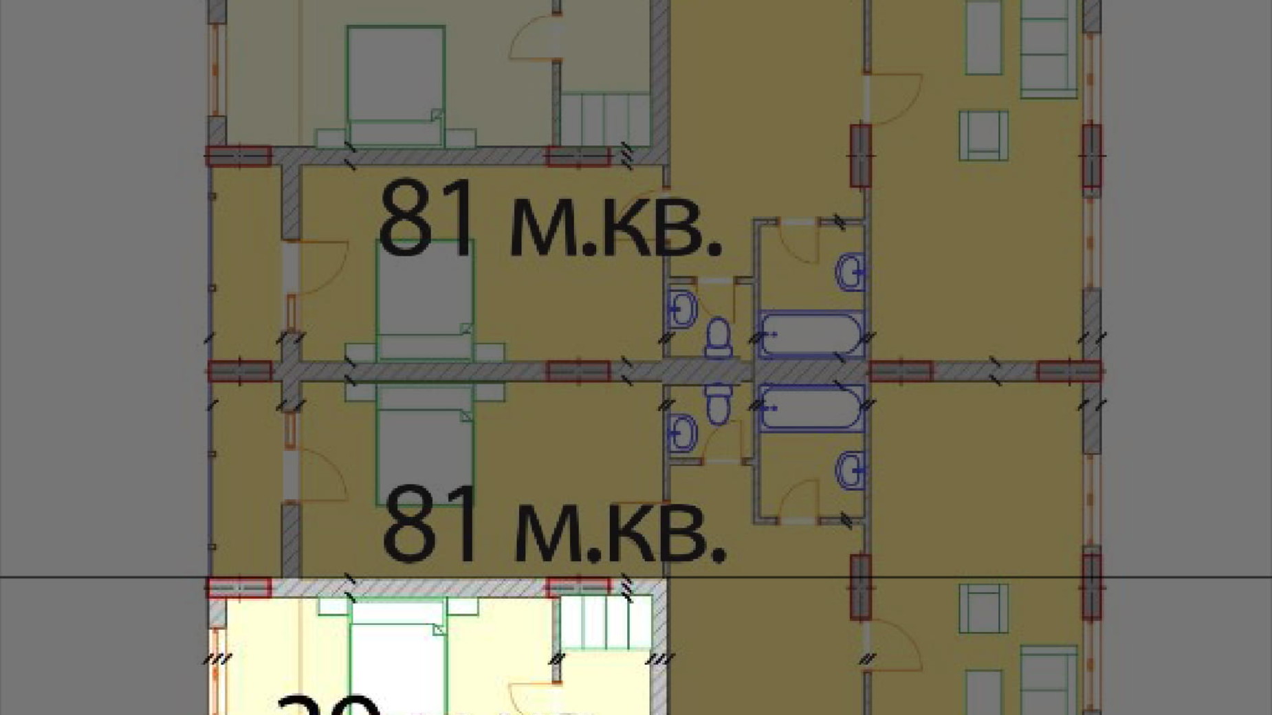 Планування 1-кімнатної квартири в ЖК Європейський Квартал 39 м², фото 259583