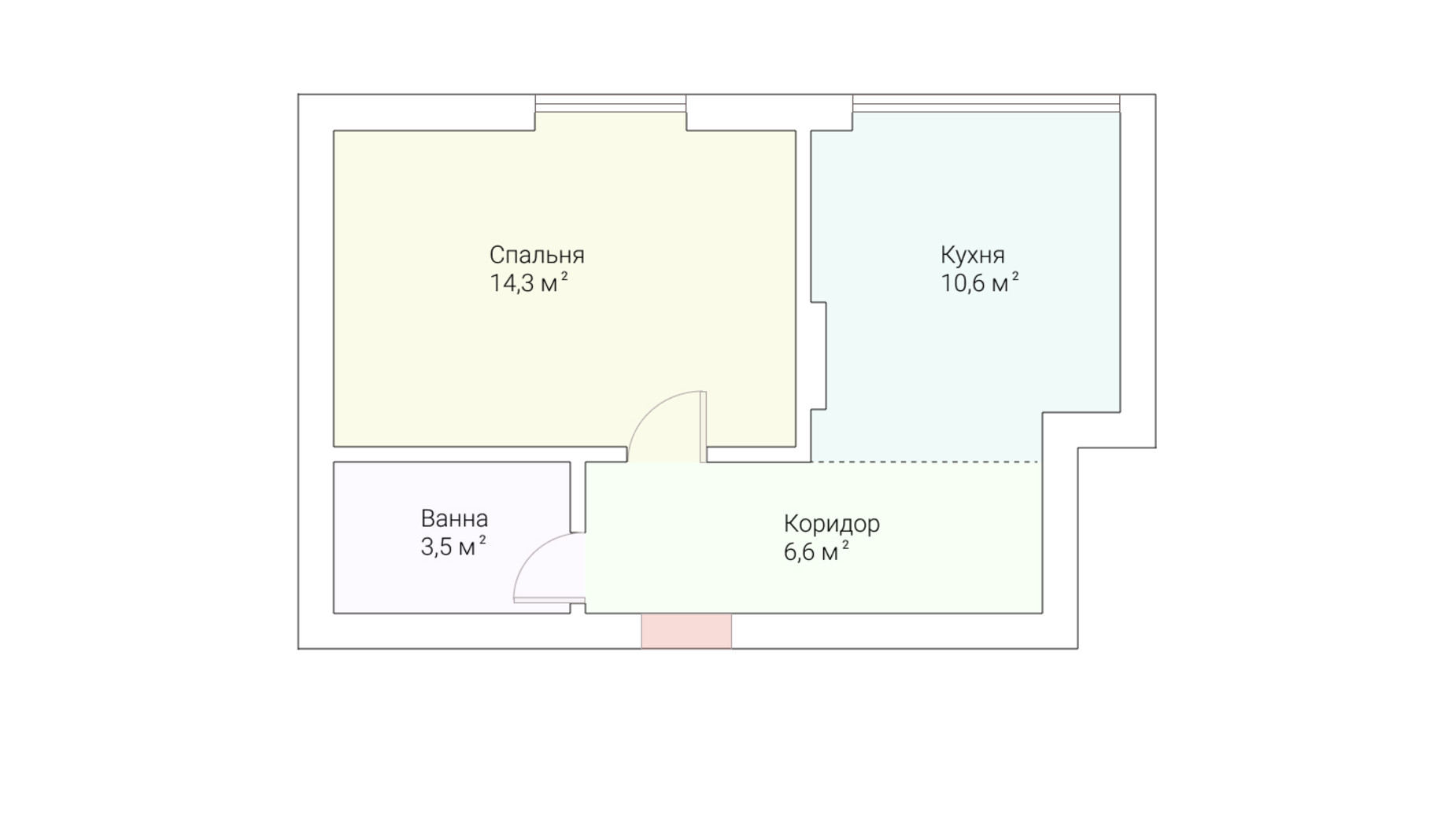 Планування 1-кімнатної квартири в ЖК Європейський Квартал 35 м², фото 259587