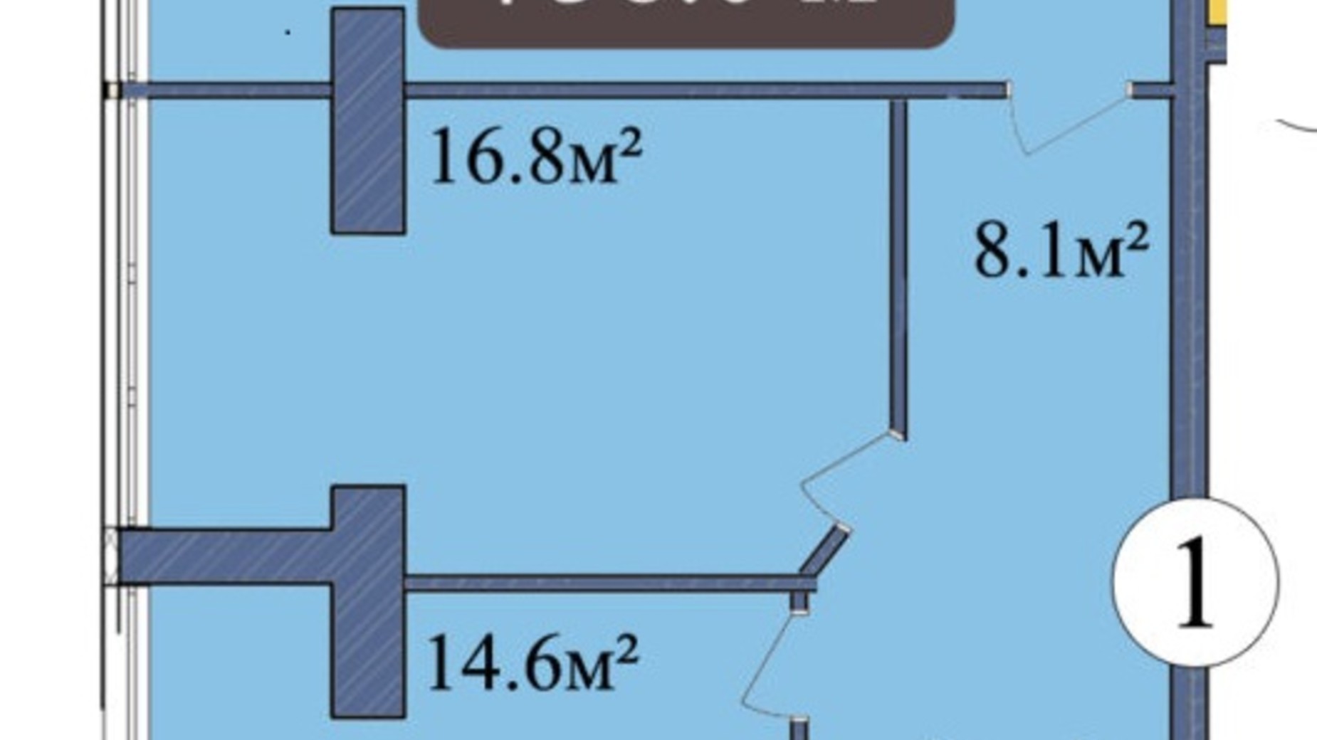 Планировка 2-комнатной квартиры в ЖК Мрія Миколаїв 65.5 м², фото 260152