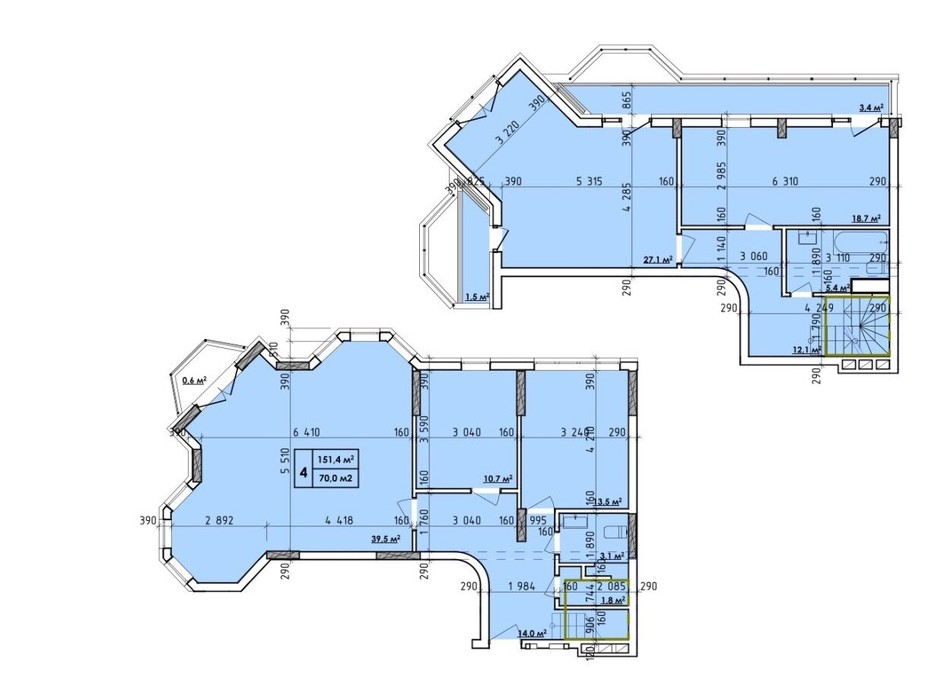Планировка 4-комнатной квартиры в ЖК Венский Квартал 151.4 м², фото 260720 Планировка 4-комнатной квартиры в ЖК Венский Квартал 151.4 м², фото 260720