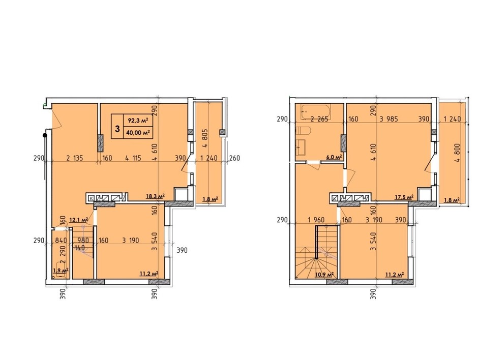 Планировка 3-комнатной квартиры в ЖК Венский Квартал 92.3 м², фото 260723 Планировка 3-комнатной квартиры в ЖК Венский Квартал 92.3 м², фото 260723